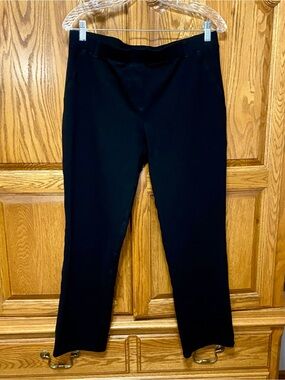 Quince Ultra Stretch Ponte Straight Leg Pants Black Sz L Minimalist Stretchy